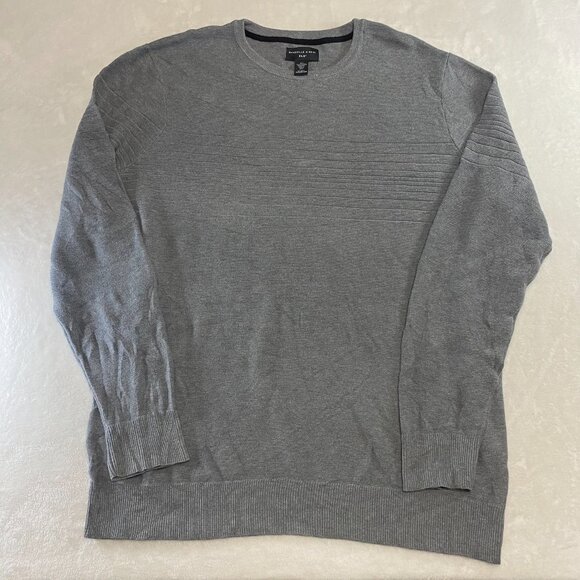 Shaquille O' Neal Big & Tall 2XLT XXLT Mens Knit Sweater Long Sleeve Gray - Picture 1 of 9